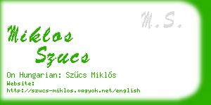 miklos szucs business card